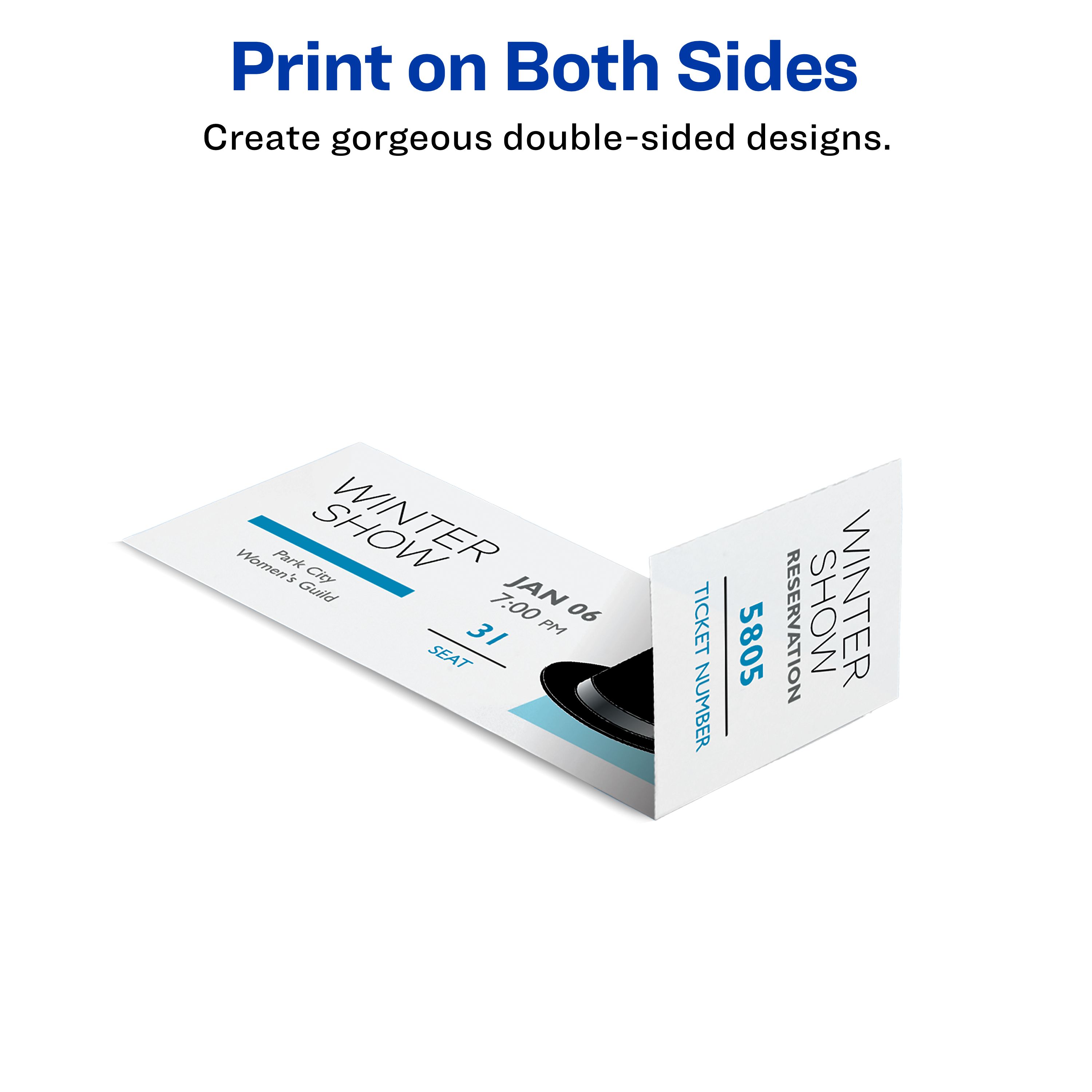 Tickets with Tear-Away Stubs, Matte White 16795 | Avery